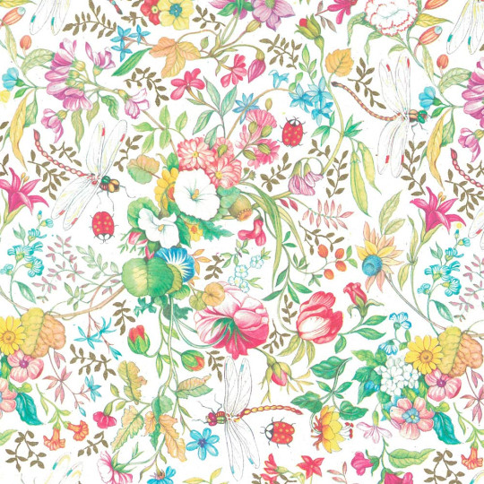 Dragonflies and Flowers Florentine Italian Print Paper ~ Carta Fiorentina Italy